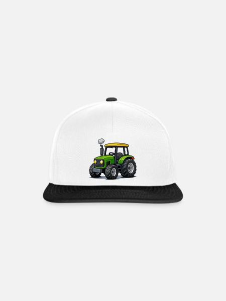 Traktor Trekker Cartoon - Snapback Cap - Weiß/Schwarz