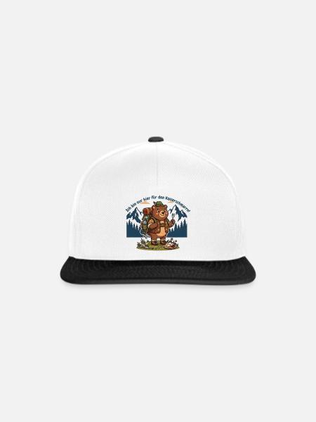 Kaiserschmarrn Wanderbär - Lustiges Wandershirt - Snapback Cap - Weiß/Schwarz