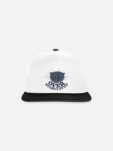 ÜBERSTIMULIERT - Snapback Cap - Weiß/Schwarz