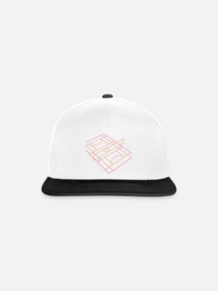 Volleyballfeld Zeichnung - Snapback Cap - Weiß/Schwarz