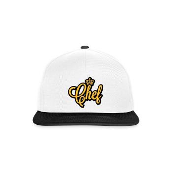 Chef | Crown | Krone - Snapback Cap - white/black - Front