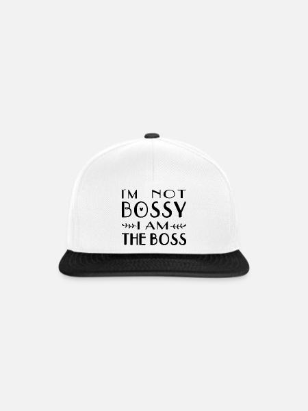 Ich Bin Nicht Bossy Ich Bin Der Boss Spruch Arbeit - Snapback Cap - Weiß/Schwarz