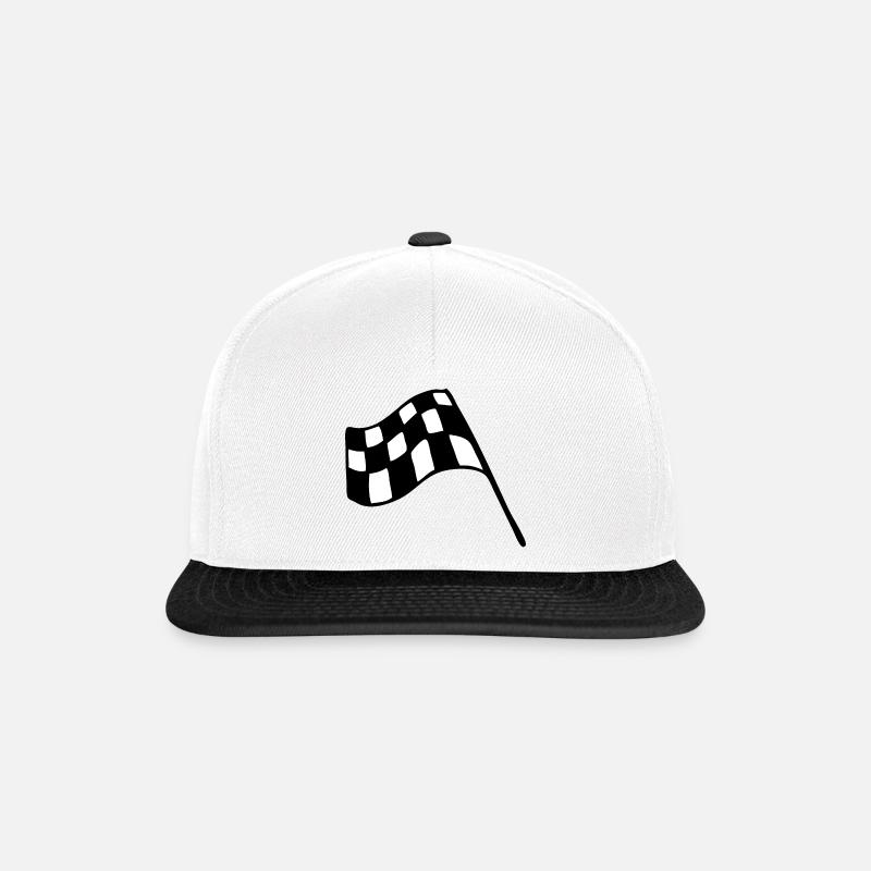 drapeau à damiers - Casquette snapback - blanc/noir