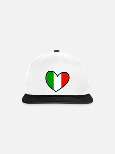 I Love Italy Ich liebe Italien Italia - Snapback Cap - Weiß/Schwarz