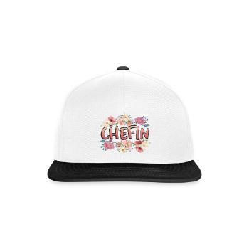 Chefin - Snapback Cap - Weiß/Schwarz - Vorne