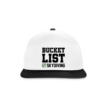 Bucket List Paragliding Parachute Paraglider Skydi - Snapback Cap - Weiß/Schwarz - Vorne