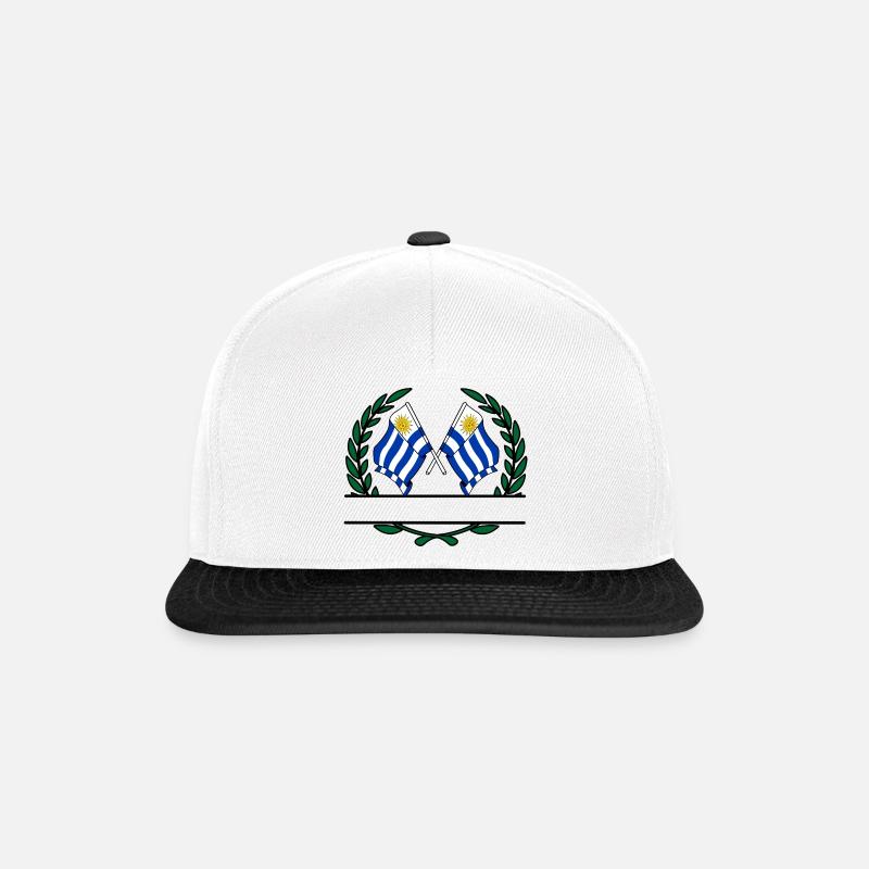 Flags Uruguay laurel wreath banner - Snapback Cap - white/black