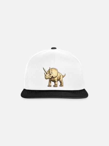 Triceratops - Snapback Cap - Weiß/Schwarz
