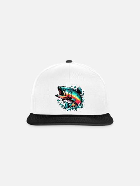 Lachs - Snapback Cap - Weiß/Schwarz