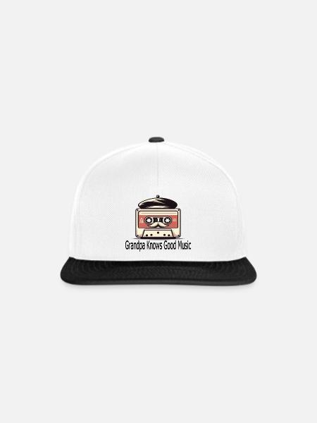 80er Jahre - Snapback Cap - Weiß/Schwarz