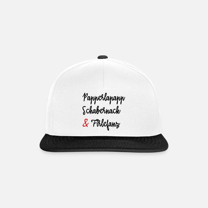 Papperlapapp, Schabernack & Firlefanz - Snapback Cap - Weiß/Schwarz