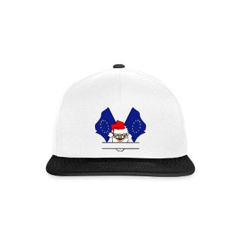 Espace texte du drapeau du Père Noël europe - Casquette snapback - blanc/noir - Devant