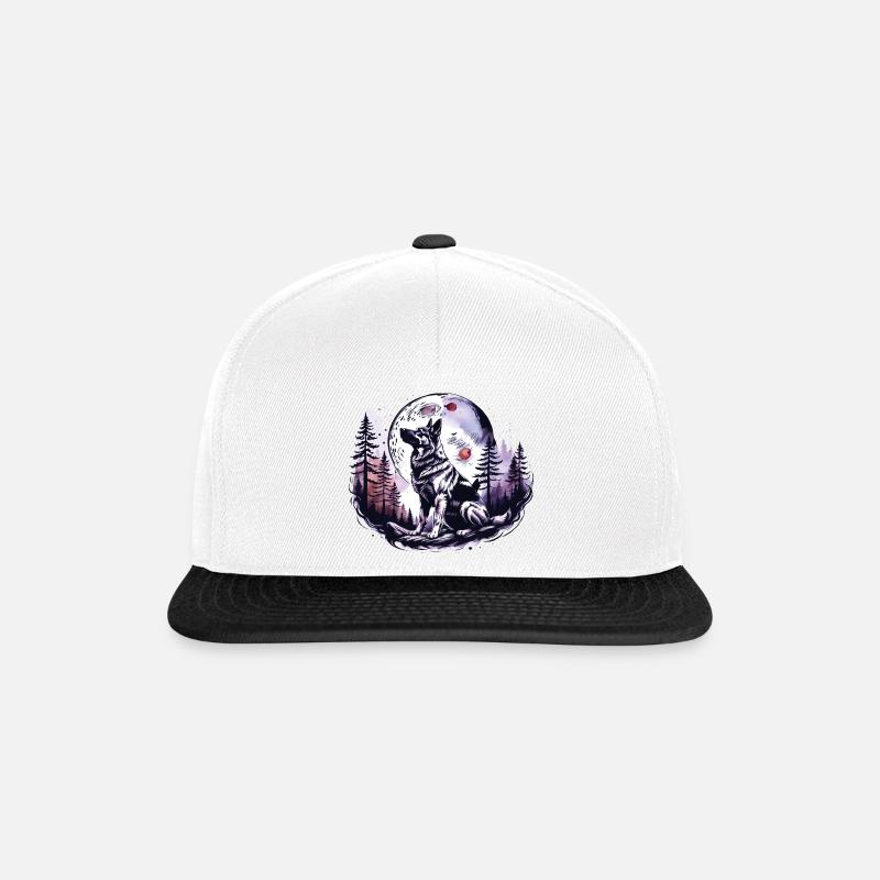 Schäferhund - Snapback Cap - Weiß/Schwarz