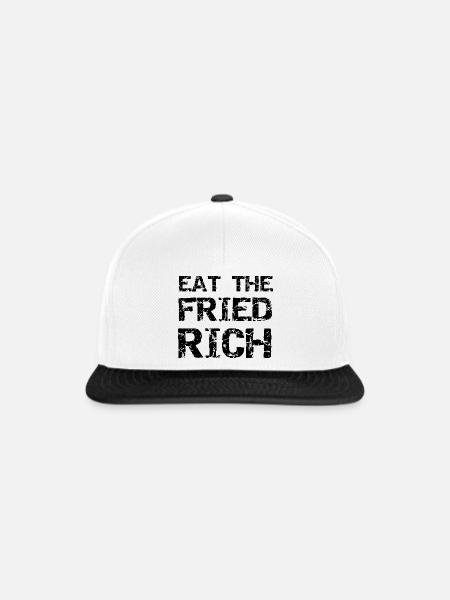 eat the fried rich - Snapback Cap - Weiß/Schwarz
