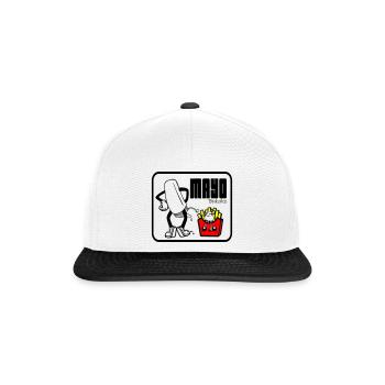 With mayo - Snapback Cap - white/black - Front
