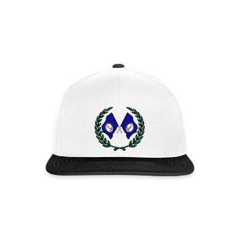 USA Virginia Flaggen im Lorbeerkranz - Snapback Cap - Weiß/Schwarz - Vorne