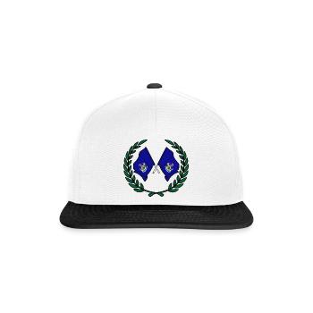 Drapeaux du Maine des États-Unis en couronne de laurier - Casquette snapback - blanc/noir - Devant