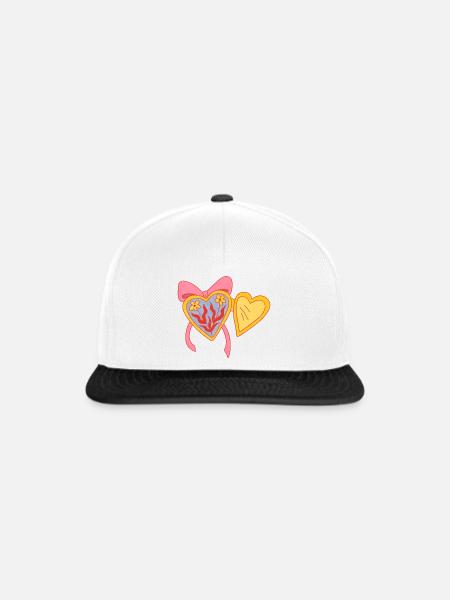 Offenes Herz - Snapback Cap - Weiß/Schwarz