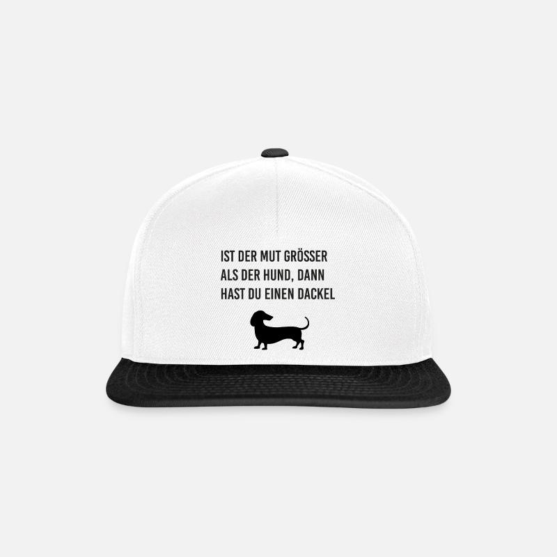 Du hast einen Dackel - Snapback Cap - Weiß/Schwarz
