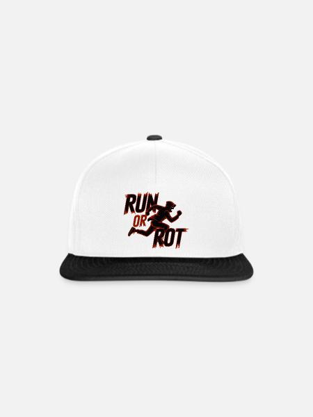 LAUFEN ODER VERROTTEN - Snapback Cap - Weiß/Schwarz