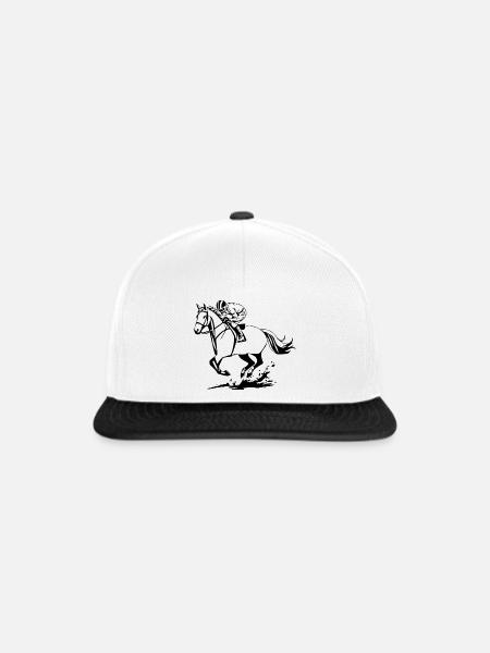 Pferde T-shirt Geschenk Reiter  - Snapback Cap - Weiß/Schwarz