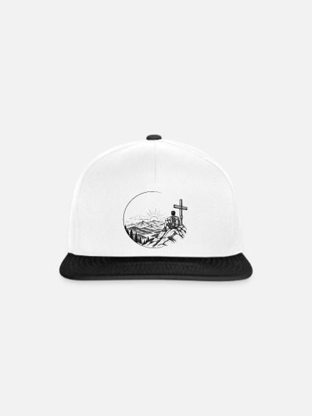 Wanderer am Gipfel - Snapback Cap - Weiß/Schwarz