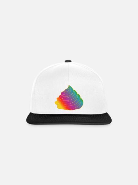 Bunte Regenbogen-Creme – Farbenfrohes Motiv - Snapback Cap - Weiß/Schwarz