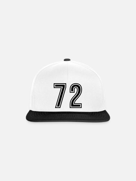 72 Zahl symbol - Snapback Cap - Weiß/Schwarz