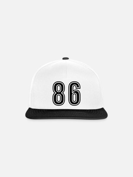 86 Zahl symbol - Snapback Cap - Weiß/Schwarz