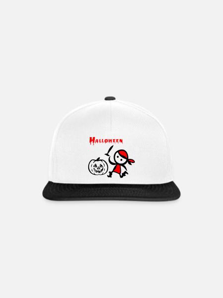 Halloween mit Kürbis - Snapback Cap - Weiß/Schwarz
