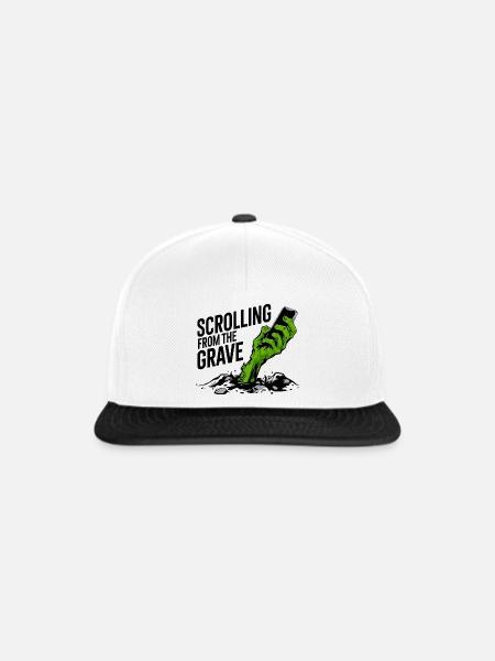 Vom Grab zum Scrollen - Snapback Cap - Weiß/Schwarz