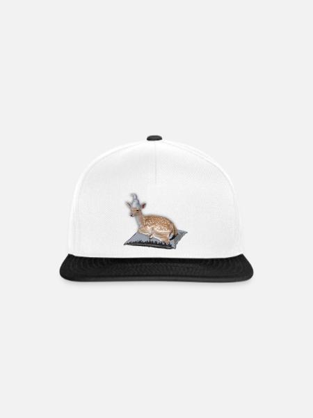 Rehkitz Nachthemd Schlafanzug Pyjama - Snapback Cap - Weiß/Schwarz