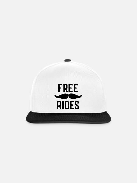 Kostenlose Schnurrbart-Reiten für Männer - Snapback Cap - Weiß/Schwarz
