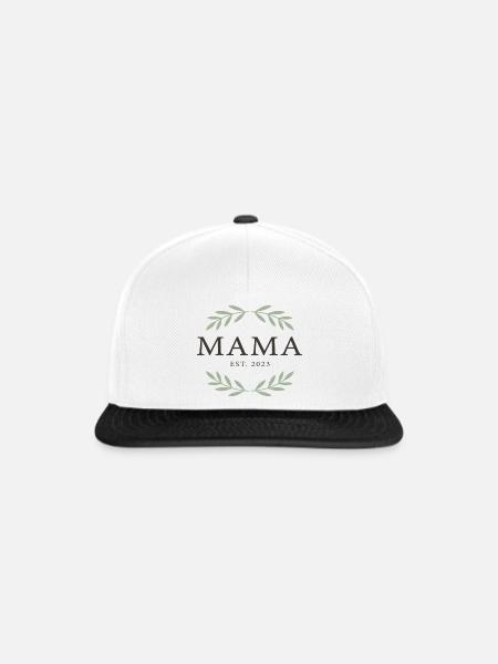 Mama Est. 2023 Laurels - Snapback Cap - Weiß/Schwarz