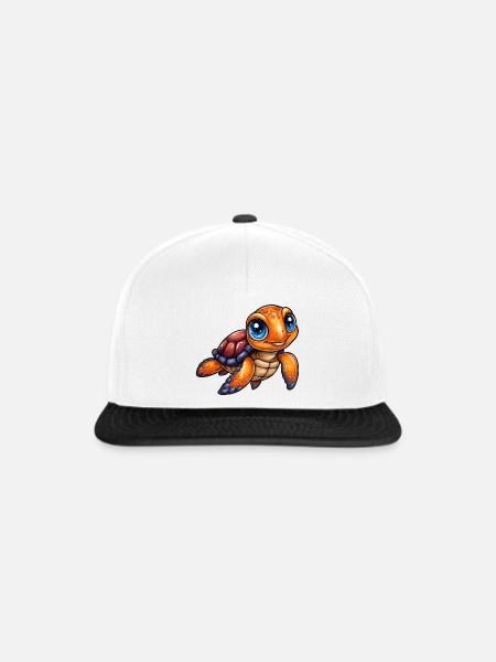 Kinder Schildkröte  - Snapback Cap - Weiß/Schwarz