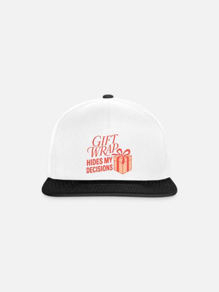 Geschenkverpackung – Gift Wrap Hides My Decisions - Snapback Cap - Weiß/Schwarz