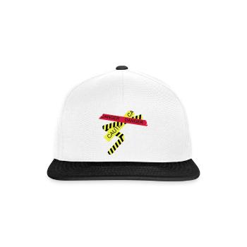 verschiedene Absperrbänder Gefahr und Vorsicht - Snapback Cap - Weiß/Schwarz - Vorne