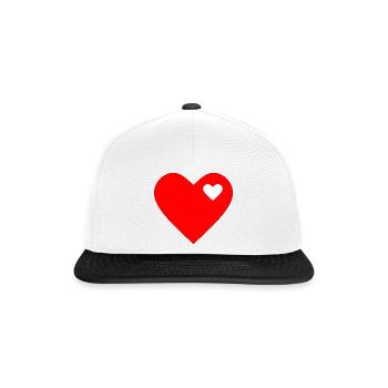 Rotes Herz rot Geschenk - Snapback Cap - Weiß/Schwarz - Vorne