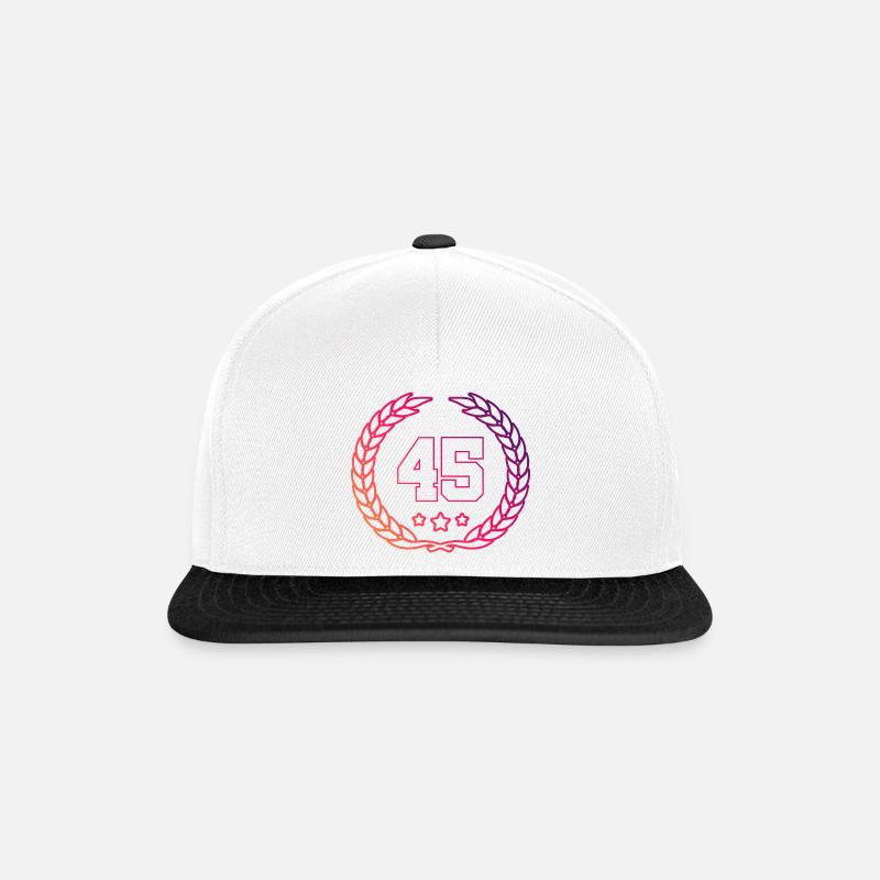 45 Couronne numérique - Casquette snapback - blanc/noir