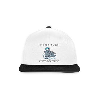 Offizielles Schlafshirt Hippo Geschenk Nilpferd - Snapback Cap - Weiß/Schwarz - Vorne