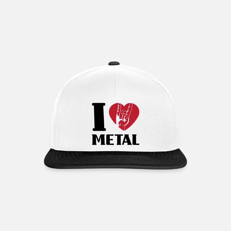 J’adore le métal - Casquette snapback - blanc/noir