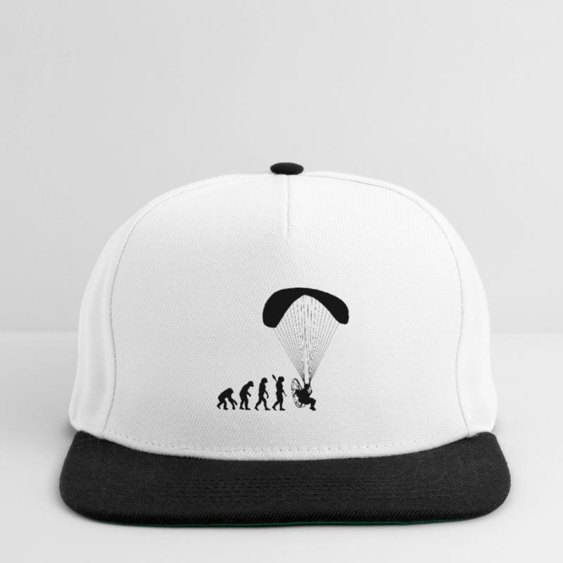 Paramotoring Human Evolution Funny Snapback Cap