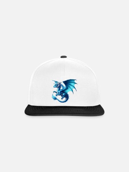 Drache - Snapback Cap - Weiß/Schwarz