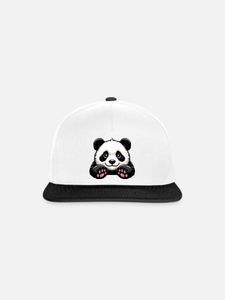 Panda - Snapback Cap - Weiß/Schwarz