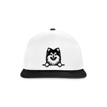 Poméranien - Casquette snapback - blanc/noir - Devant