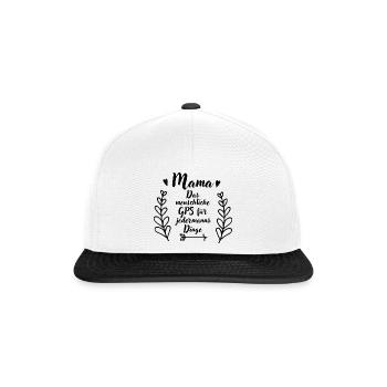 Mama das menschliche GPS - Snapback Cap - Weiß/Schwarz - Vorne