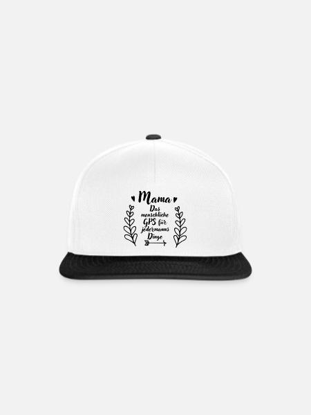 Mama das menschliche GPS - Snapback Cap - Weiß/Schwarz