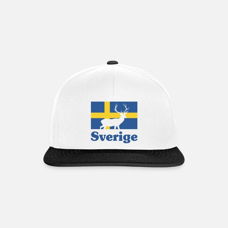 Drapeau de la Suède Cadeau Orignal - Casquette snapback - blanc/noir