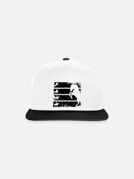 Pferdesport - Snapback Cap - Weiß/Schwarz