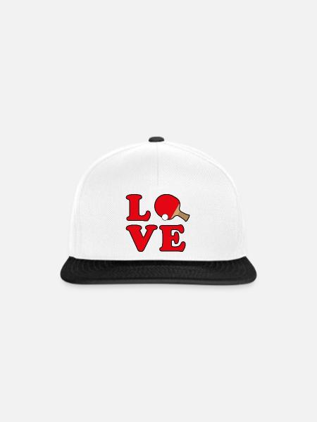 Tischtennis Liebe - Snapback Cap - Weiß/Schwarz